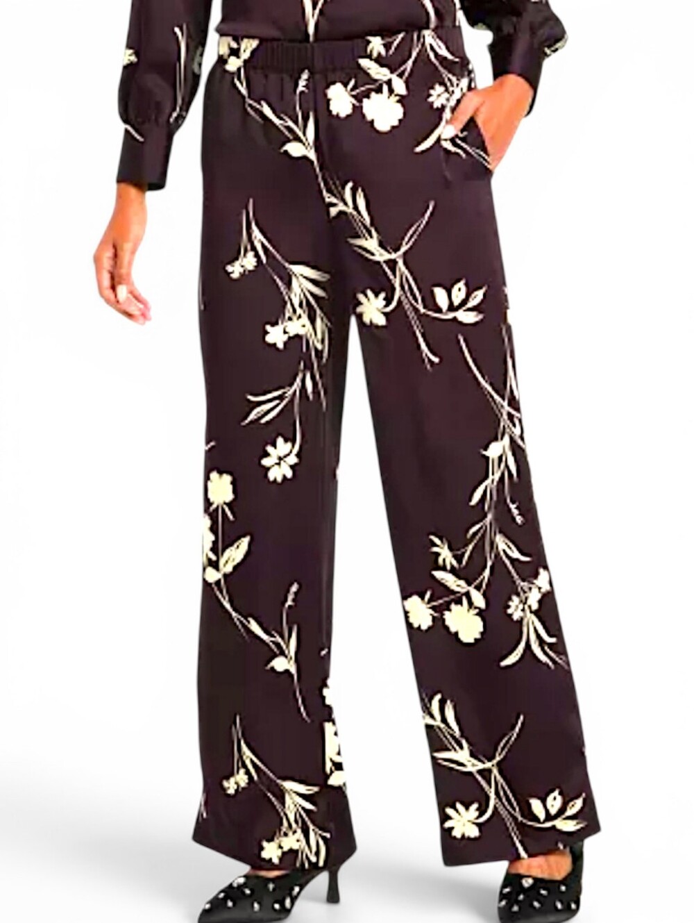 Satin Low-Rise Pull-On Pants